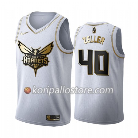 Charlotte Hornets Cody Zeller 40 Nike 2019-2020 Valkoinen Golden Edition Miesten Pelipaidat Swingman 